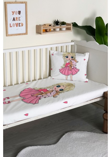 Prenses Desenli Kadife Dekoratif Bebek Beşik Örtüsü