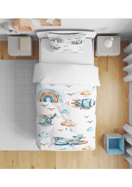 Evmila Dekoratif Desenli Çocuk Yatak Örtüsü