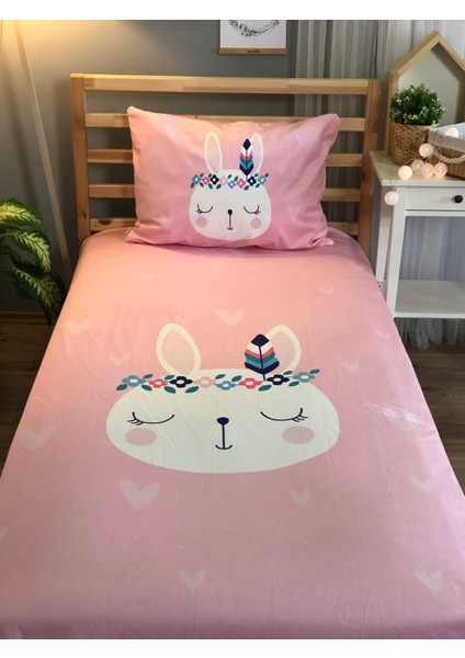 Evmila Pembe Tavşanlı Kadife Dekoratif Örtü 148