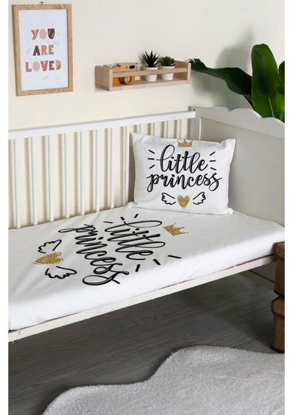 Little Princess Yazıı Kadife Dekoratif Bebek & Çocuk Yatak Örtüsü