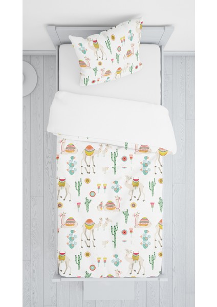 Evmila Dijital Baskılı Uyuyan Tilki Kadife Örtü Yastık Seti 904