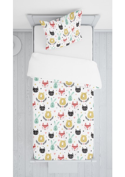 Dijital Baskılı Ayıcıklar Örtü Yastık Seti 788