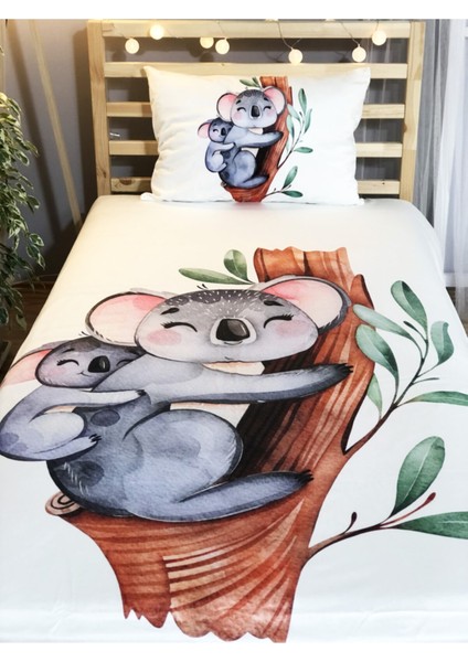 Dijital Baskı Sevimli Koala Örtü Yastık Seti 1265