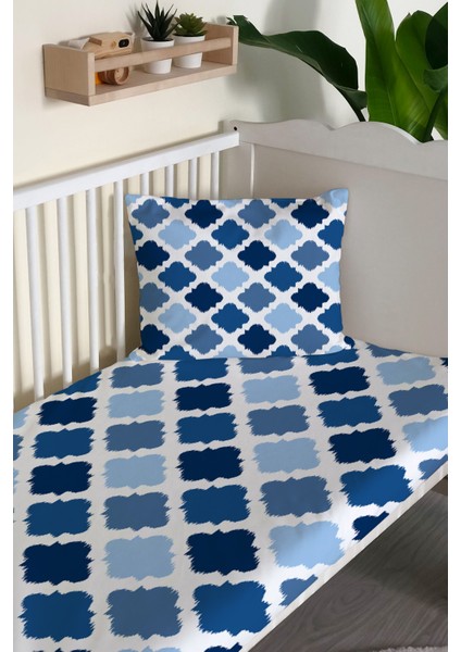 Geometrik Desenli Kadife Dekoratif Bebek Beşik Örtüsü