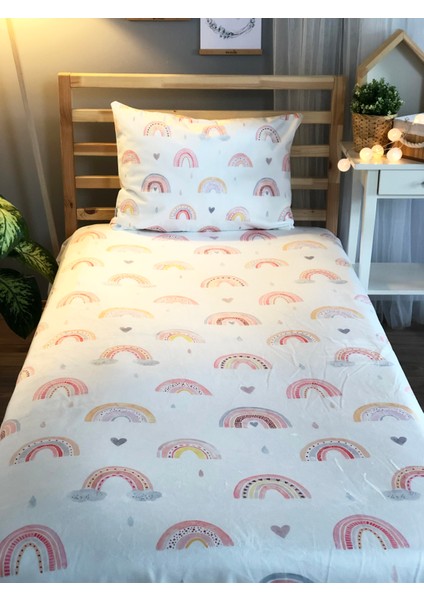 Dijital Baskılı Renkli Gökkuşağı Örtü Yastık Seti 1952