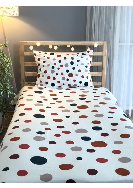 Dijital Baskılı Renkli Puantiyeler Örtü Yastık Seti 1510 fiyatları