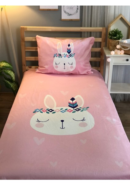 Pembe Tavşanlı Dekorafit Örtü 148