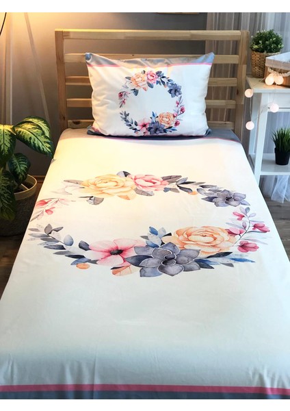 Evmila Yuvarlak Çiçekler Kadife Dekoratif Örtü 12