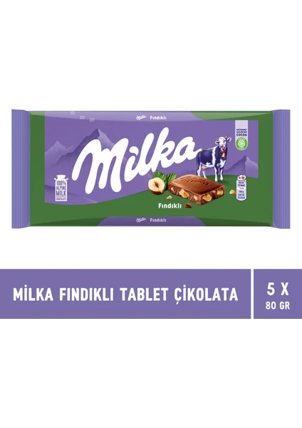 Fındıklı Tablet Çikolata 80 gr - 5 Adet