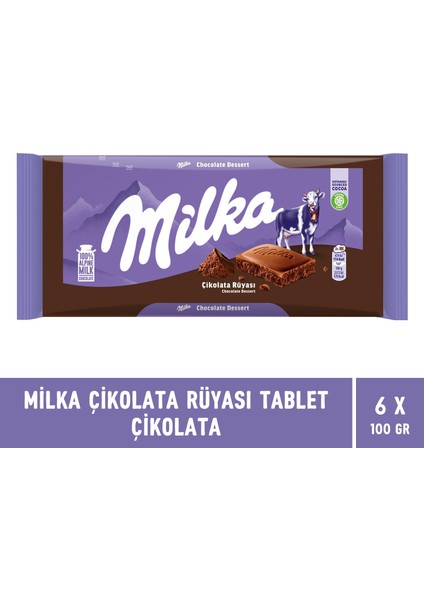 Çikolata Rüyası Tablet Çikolata 100 gr - 6 Adet