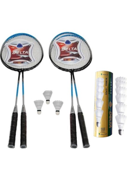 4 Adet Badminton Raketi 9 Adet Badminton Topu Seti