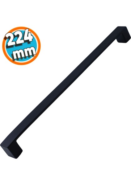 Mobilya Mutfak Banyo Dolabı Çekmece Dolap Kapak Kulpu Kulbu Siyah 224 mm Metal Kulp