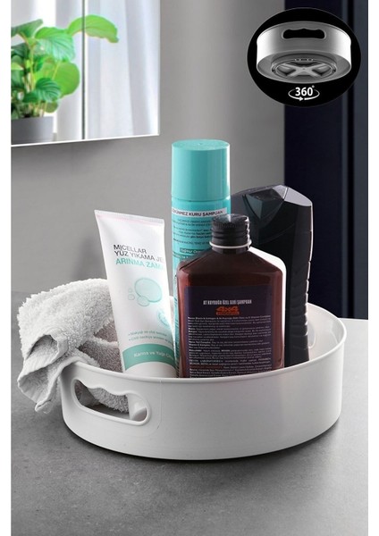 Çok Fonksiyonlu Dönebilen Banyo ve Buzdolabı Düzenleyici Tepsi