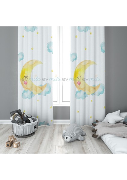 Çocuk Odası Desenli Fon Perdesi