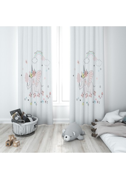 Çocuk Odası Desenli Fon Perdesi