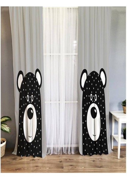 Ayıcık Desenli Çocuk Odası Fon Perde