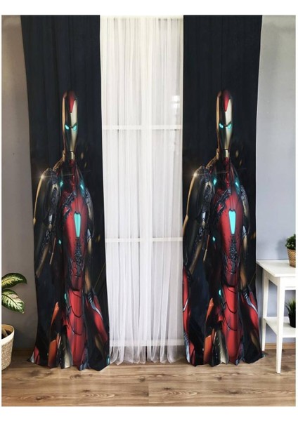 Süper Kahraman Desenli Çocuk Odası Fon Perde