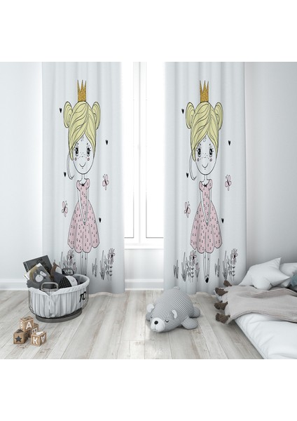 Evmila Çocuk Odası Desenli Fon Perde