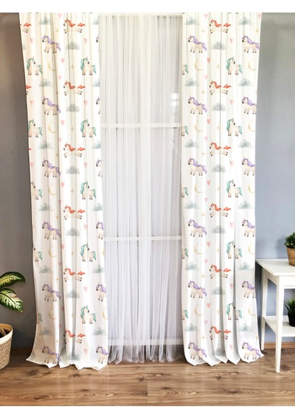 Baskılı Desenli Çocuk ve Bebek Odası Fon Perde