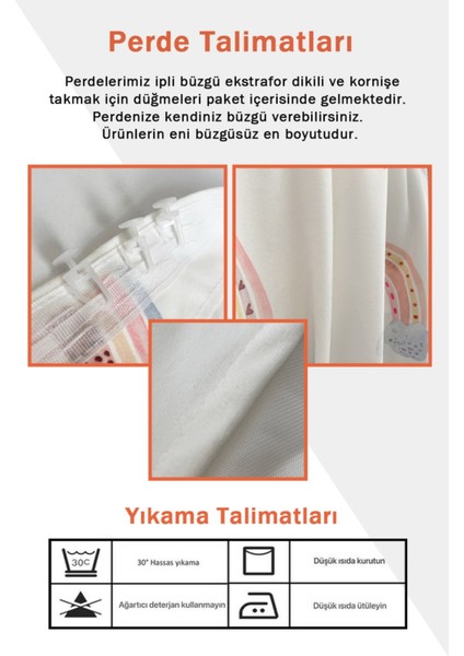 Baskılı Modern Desenli Salon ve Yatak Odası Tek Kanat Kadife Doku Fon Perde - Renkli