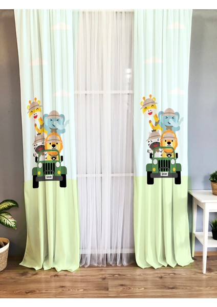Baskılı Desenli Çocuk ve Bebek Odası Fon Perde
