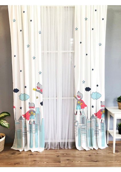 Baskılı Desenli Çocuk ve Bebek Odası Fon Perde