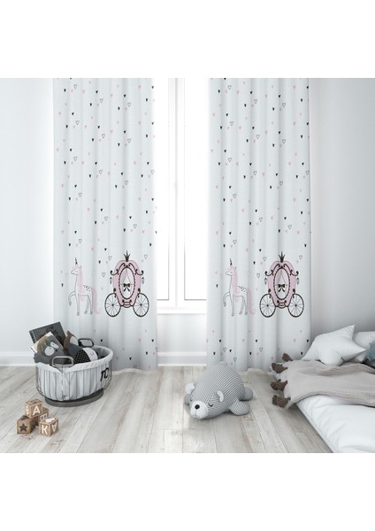 Evmila Çocuk Odası Desenli Fon Perde