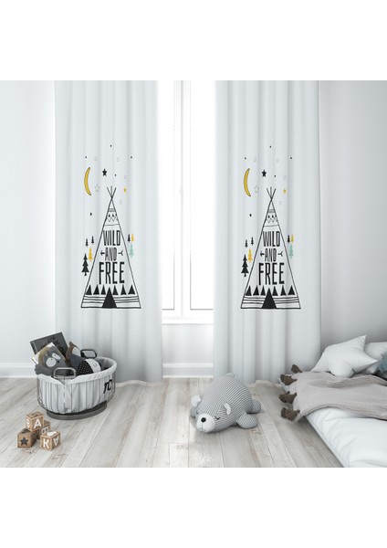 Evmila Çocuk Odası Desenli Fon Perde