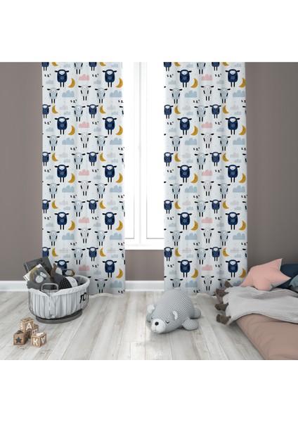 Çocuk Odası Desenli Fon Perdesi