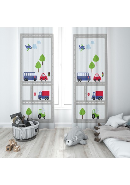 Evmila Çocuk Odası Desenli Fon Perde