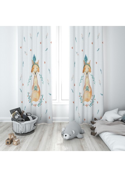 Evmila Çocuk Odası Desenli Fon Perde