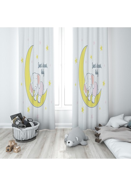 Evmila Çocuk Odası Desenli Fon Perde