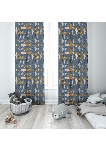 Evmila Çocuk Odası Desenli Fon Perde