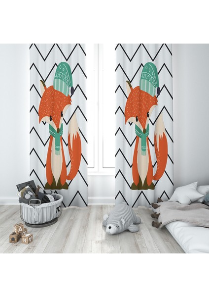 Evmila Çocuk Odası Desenli Fon Perde