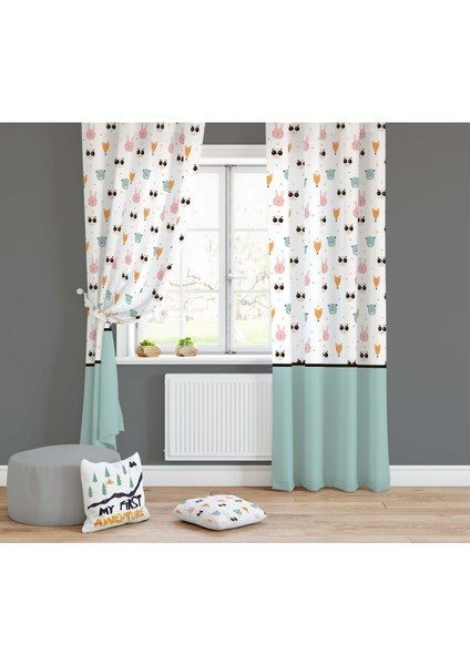 Evmila Çocuk Odası Desenli Fon Perde
