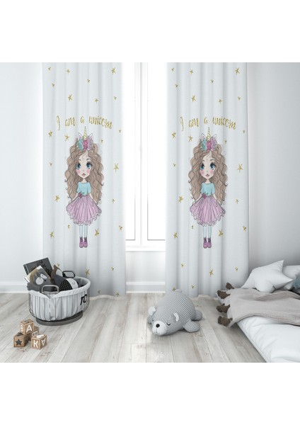 Evmila Çocuk Odası Desenli Fon Perde