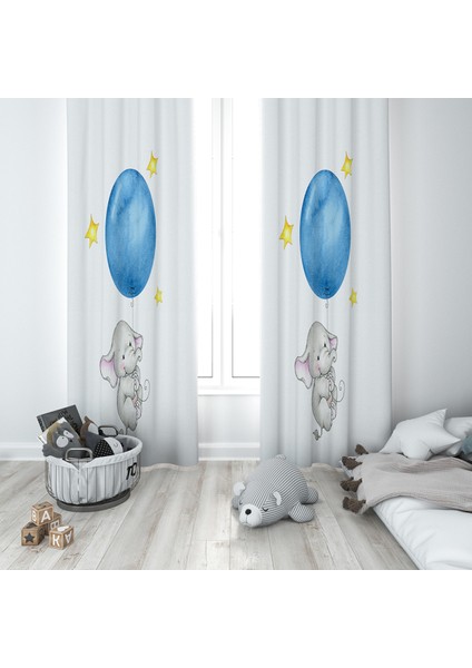 Evmila Çocuk Odası Desenli Fon Perde