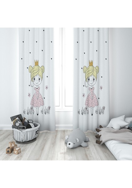 Evmila Çocuk Odası Desenli Fon Perde