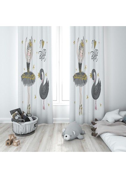 Evmila Çocuk Odası Desenli Fon Perde