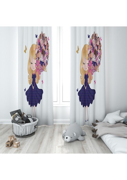 Evmila Çocuk Odası Desenli Fon Perde