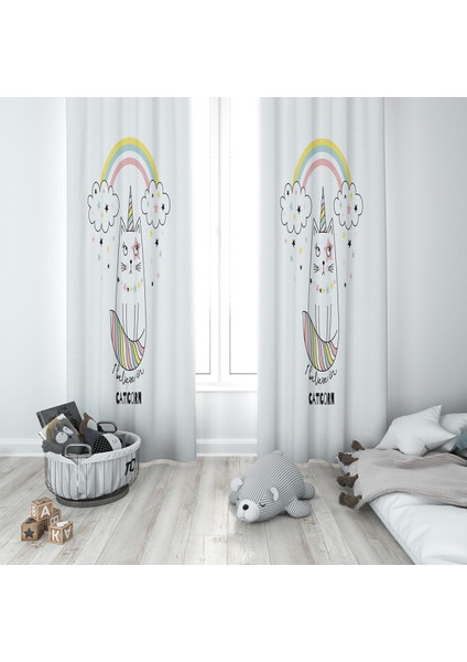 Evmila Çocuk Odası Desenli Fon Perde