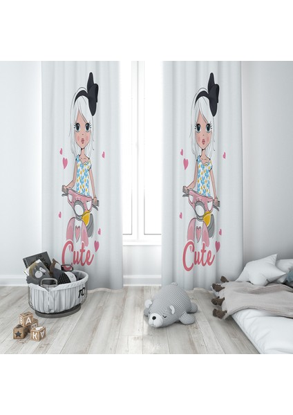 Evmila Çocuk Odası Desenli Fon Perde