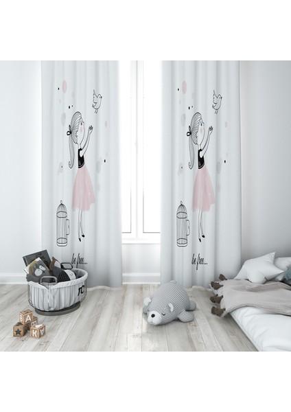 Evmila Çocuk Odası Desenli Fon Perde