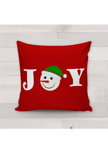 Yılbaşı Özel Joy Yazılı Kadife Kırlent Kılıfı
