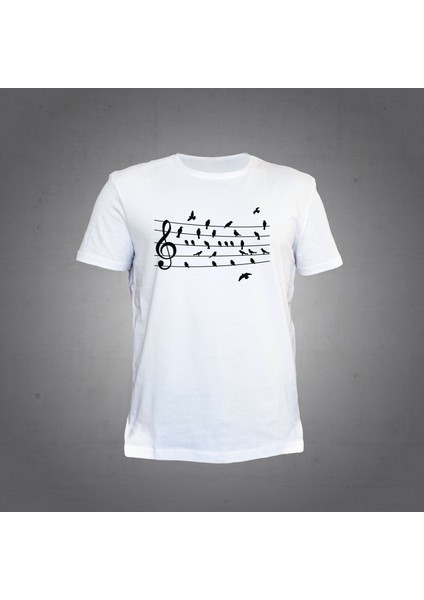 Nota Kuş Beyaz Tshirt