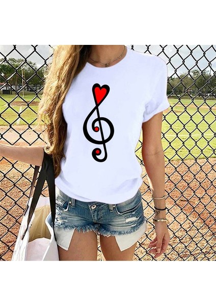 Sol Anahtar Kalp T-Shirt