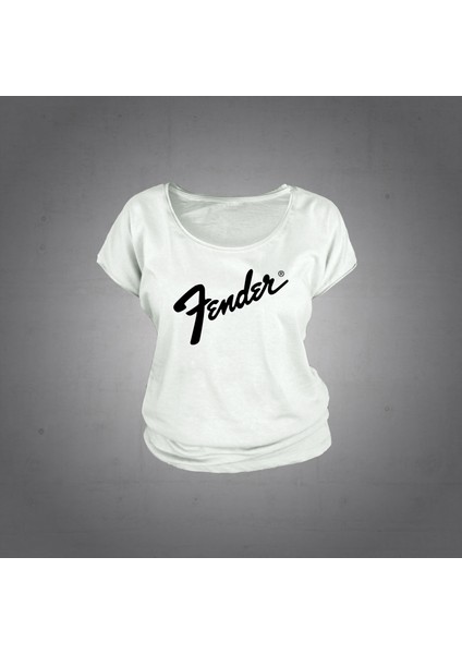 Fender Beyaz Kadın Tshirt
