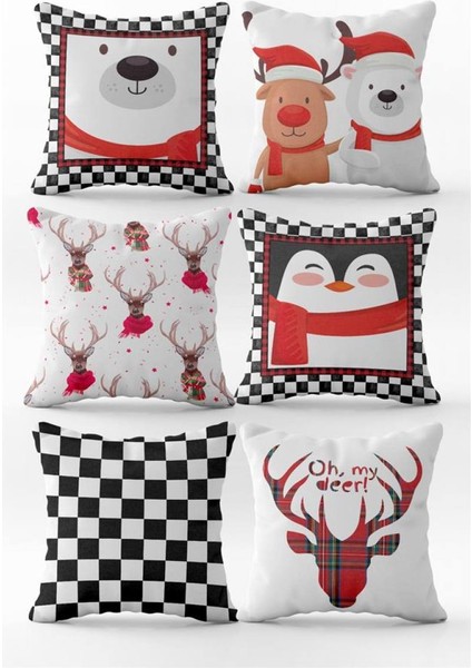 Yılbaşı Özel 6`lı Kırlent Kılıfı Seti