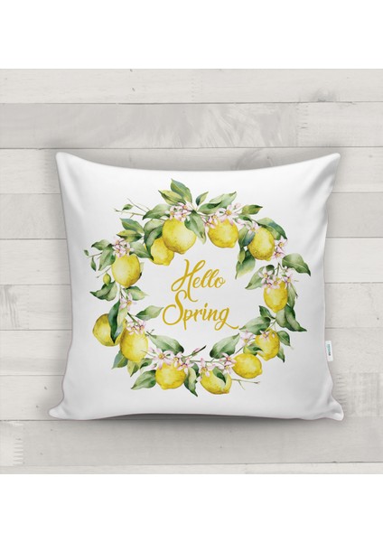 Limon Desenli Kırlent Kılıfı