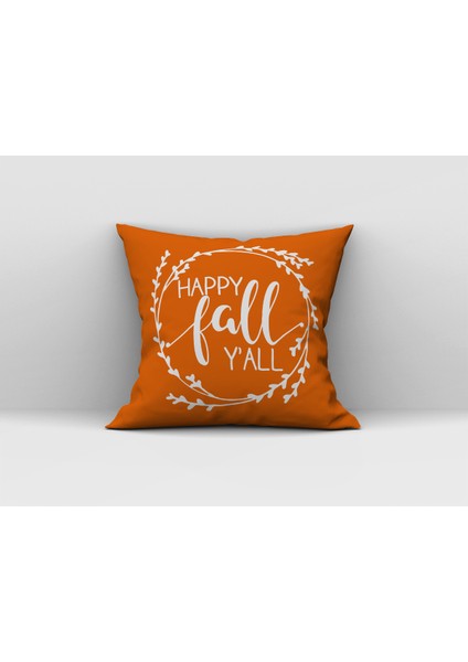 Hello Fall Yall Yazılı Kırlent Kılıfı
